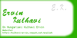 ervin kulhavi business card